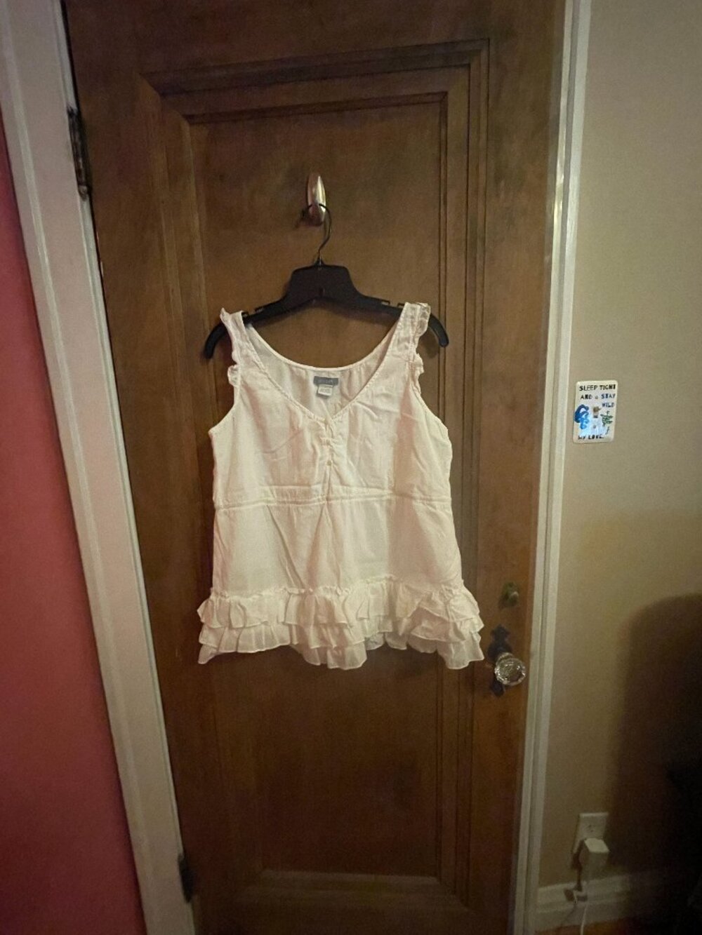 Beautiful White Delia's All Cotton Frilly Summer Baby Doll Style Top!! Women's L - Picture 3 of 16